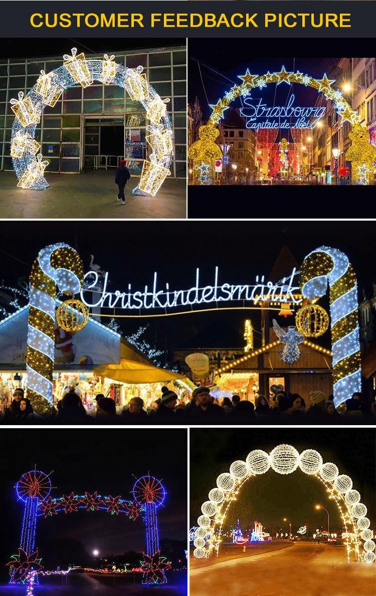 Colorful Outdoor Christmas Arch Light Festival and New Year Decorations