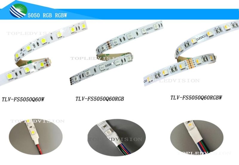 Multi Color SMD5050 Flexible RGB LED Strip Light 60LEDs/M 12V