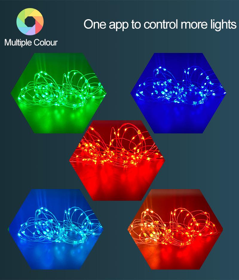 Christmas Lights RGB USB LED String Light Waterproof Christmas Decorations Outdoors Light with APP Control