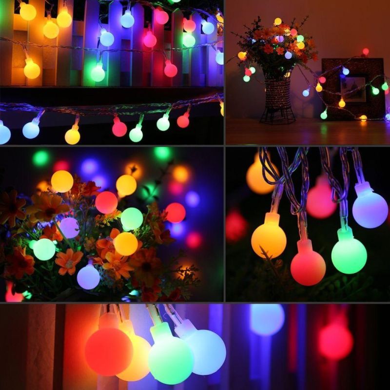 Warm Whiate Christmas Globe Fairy Lights with 8 Modes