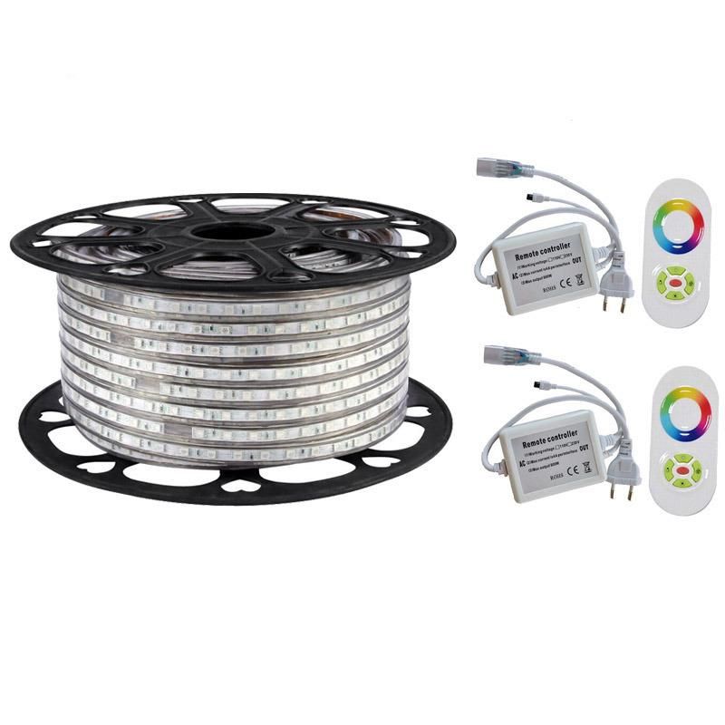 RGBW RGB 4000K Orange Double Row Flat Round Rope Light IP67 Waterproof 110V 220V LED Strip Light