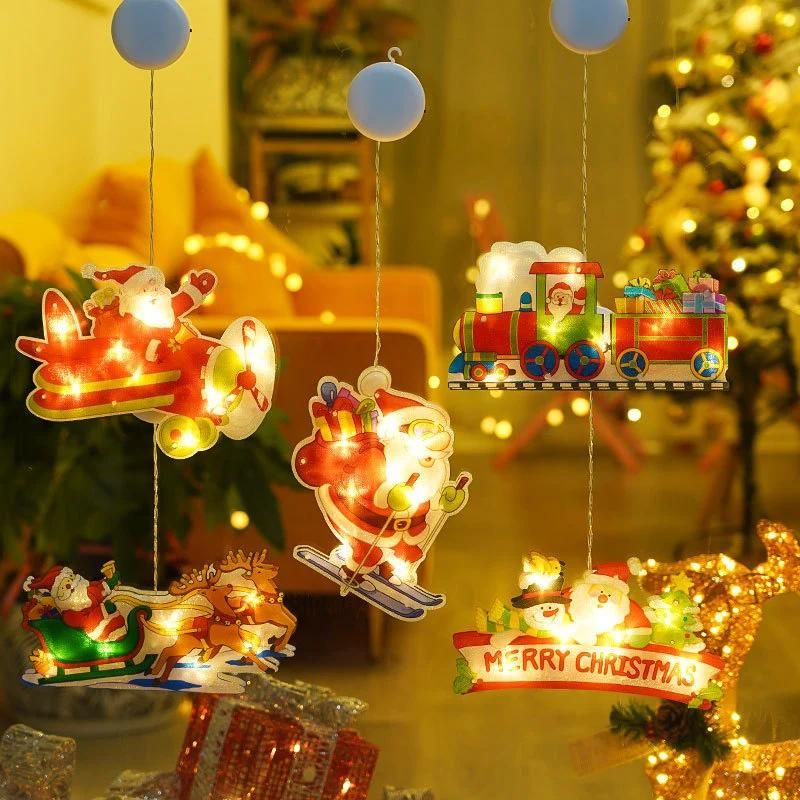 Christmas Snowman Window Hanging Lights LED Suction Cup Decoration Lights