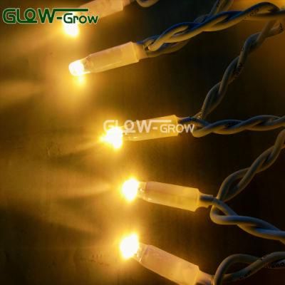 IP65 Connectable Rubber Wire Warm White LED String Light with Bullet Cap White Cable for Patio Party Home Decoration