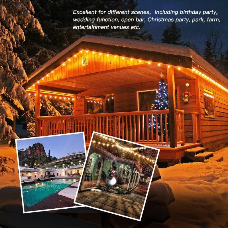 Waterproof LED Outdoor String Lights - Commercial Grade Patio Lights Create Cafe Ambience in Your Backyard