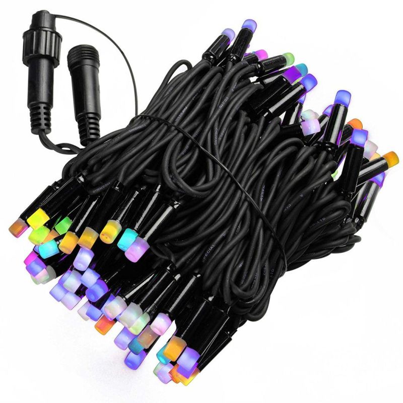 Connectable Black Rubber Cable 100 LED Fairy String Lights for Holiday Lighting