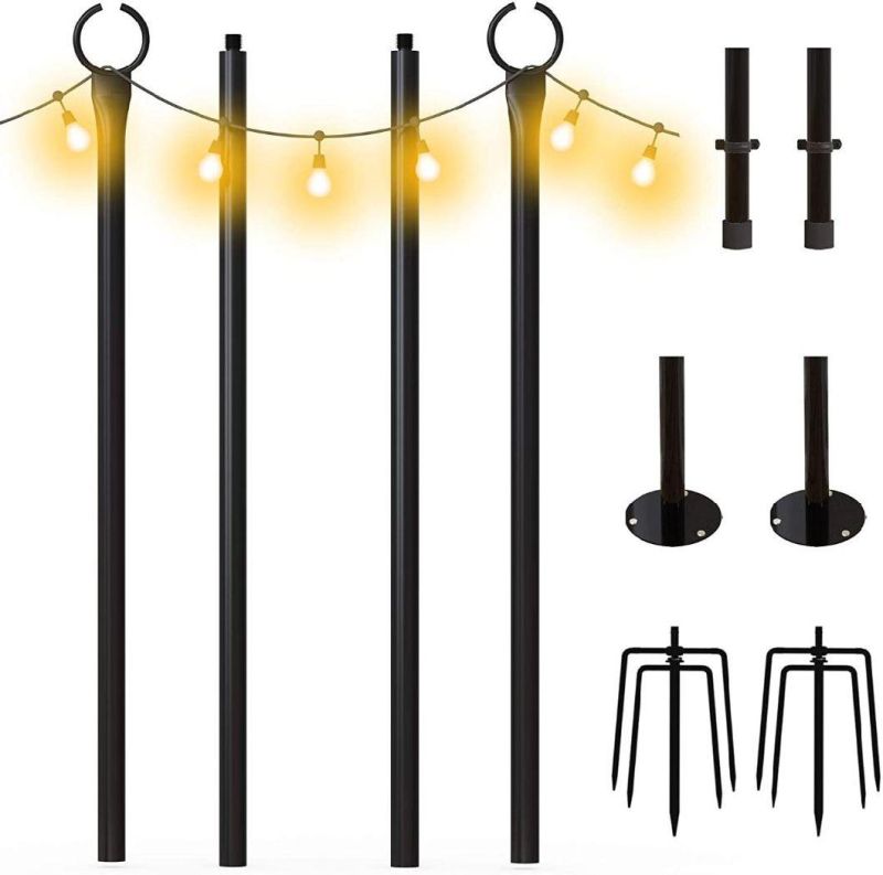 String Light Pole for String Lights - Outside Stainless Steel String Lights Pole for Yard Garden