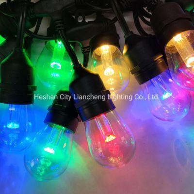 Liancheng S14 RGB 15bulb 48FT Smart Luces Navidenas Outdoor Christmas Wedding Supplies LED String Lights