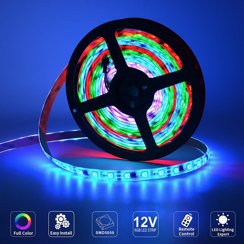 LED Light Strips Bluetooth WiFi Controller Flexible RGB 5050 Decoration Backlight Lamp Night Light Luminous String for Bedroom