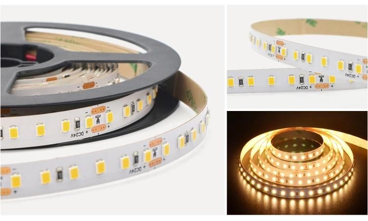LED Light Strips SMD2835 128LED DC24V Cool White Non-Water Proof for Indoor
