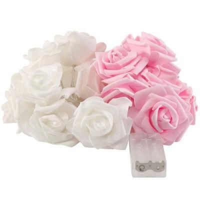 USB LED Rose Flower String Lights Artificial Bouquet Garland Party