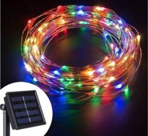 Solar LED Copper Wire String Light 10m RGB Color