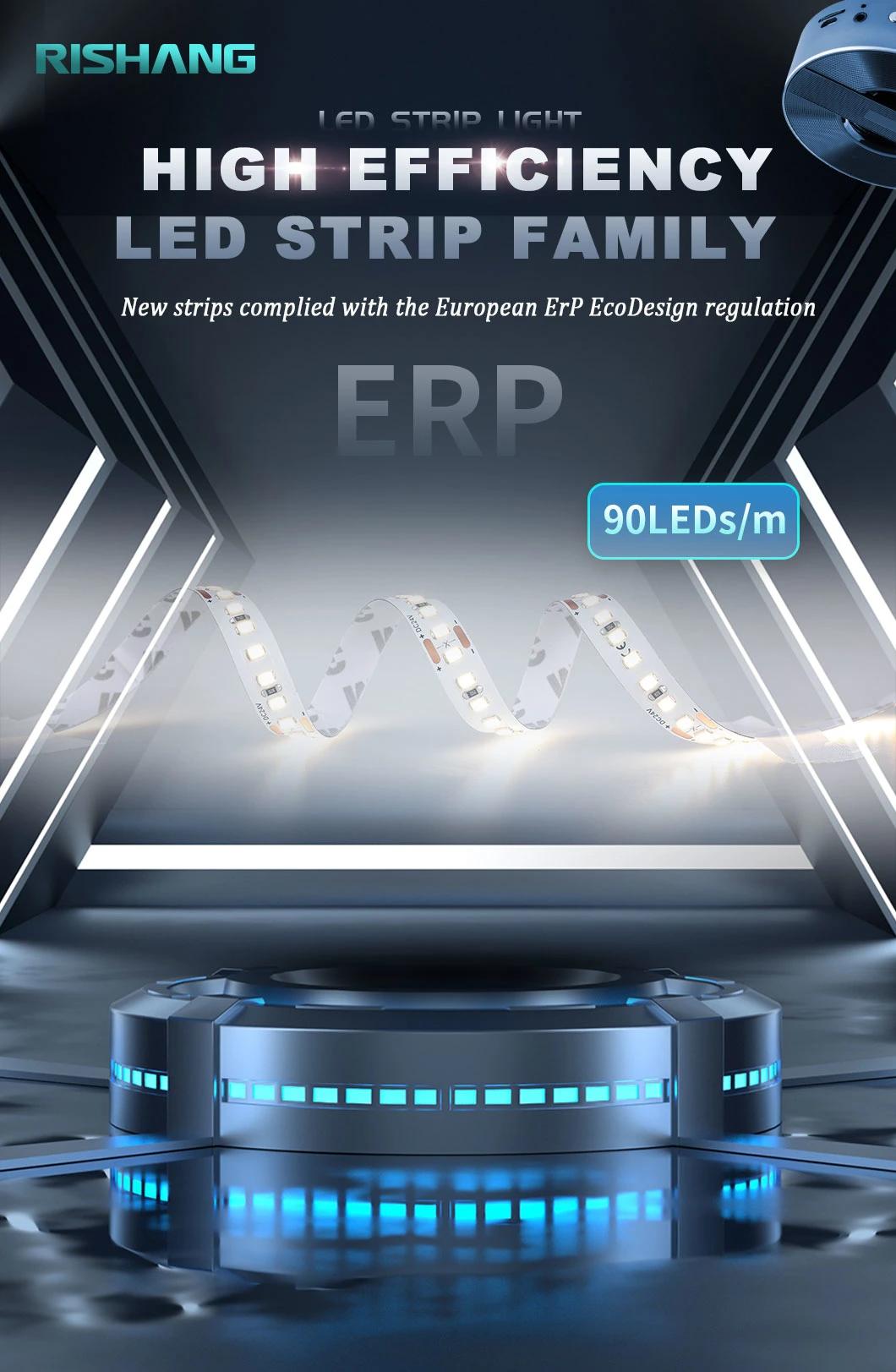 ERP Standard 24V SMD 2835 90LEDs/M Warm White 2700K Linear Light Strip for Hotels and Malls