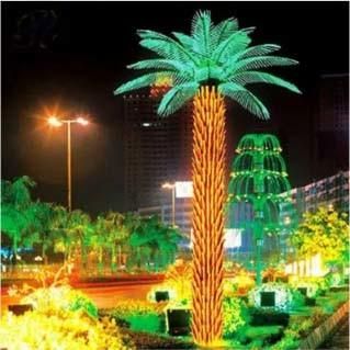 Home Garden Decorative550cm Height Outdoor Artificial Green Flashing Artificial Coconut Palm Tree