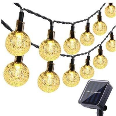 30 Bulbs 6.5m 8 Models Christmas Garden Lights Outdoor Decorative Round Solar String Bulb Lights Weatherproof