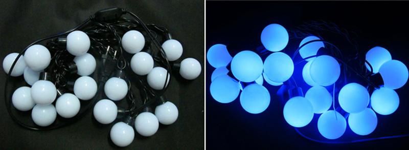 Outdoor Decorative Lighted 10 in 1 White Crystal Decoration 40mm PE Ball String Lights