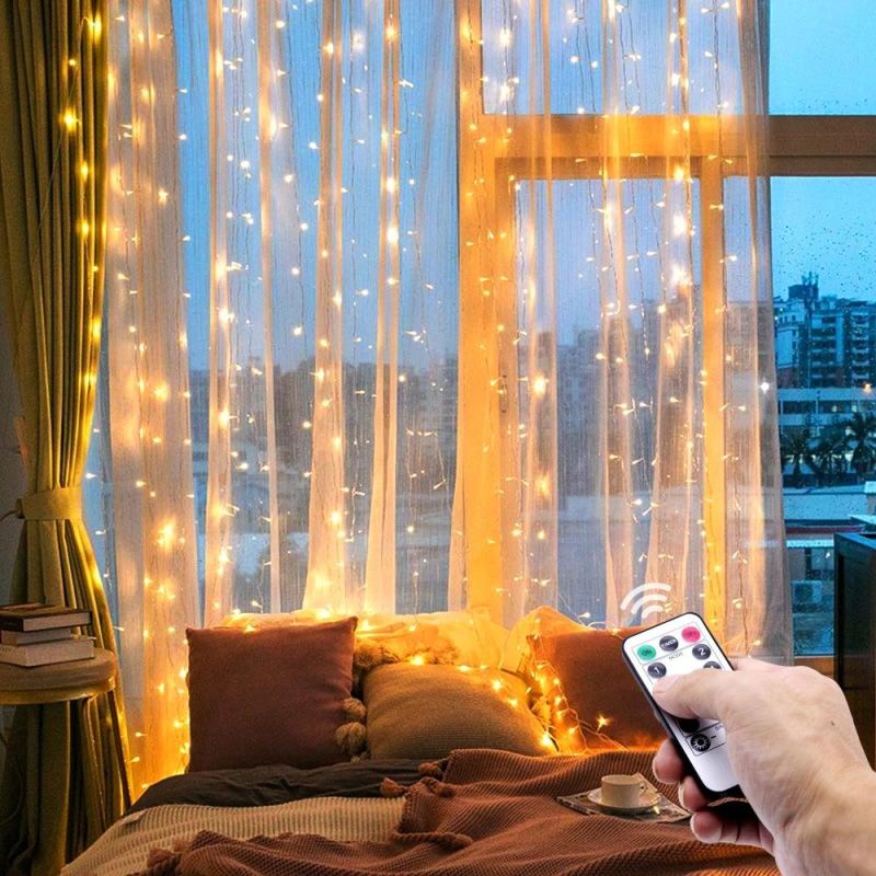 3m USB Decorative Curtain Fairy Lights with 8 Modes Remote Timer