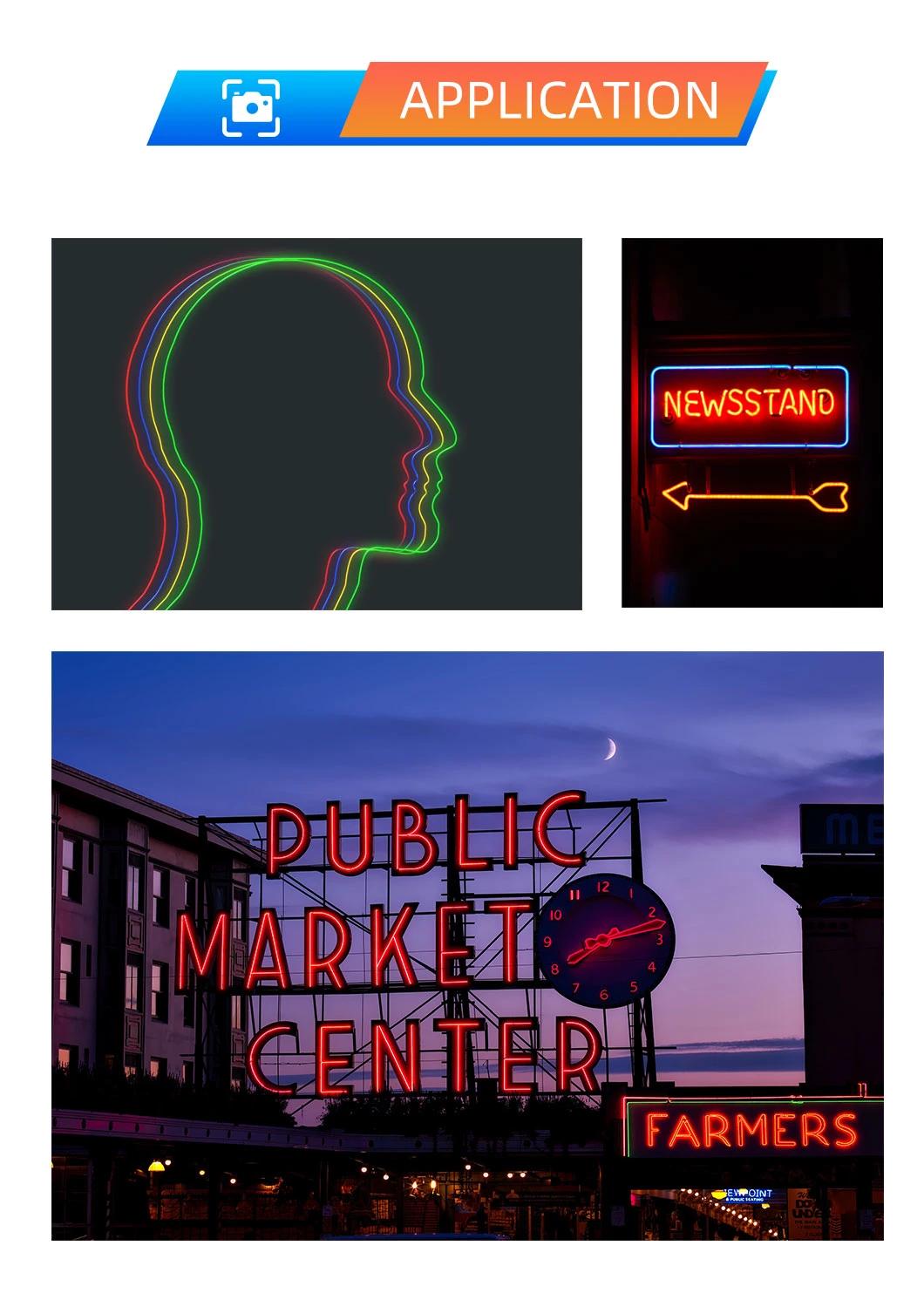 Luminous Efficacy up to 40lm/W Side Lighting Flexible Slim LED Light Neon