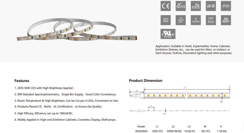 ERP Standard Spectrophotometry with Good Color Consistency LED Light Strips