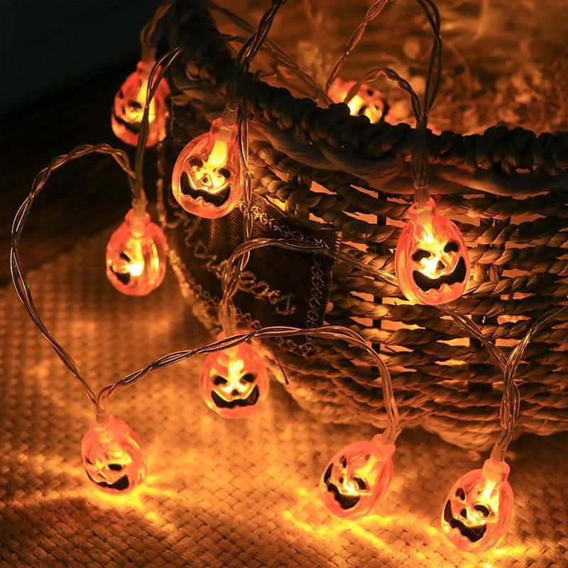 LED Halloween Decoration Light String Ghost Hanging Light Gauze White Gauze Skull String Light Easter Day Battery Light