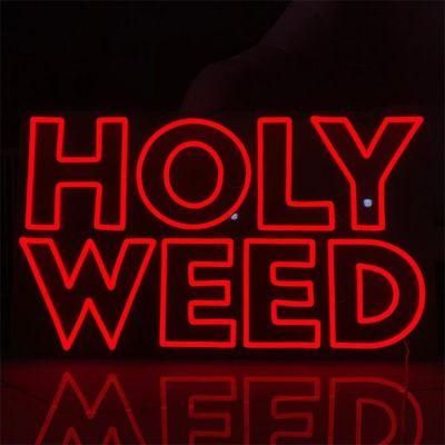 Custom Made Wall Mounted Hanging LED Custom Holy Weed Neon Light Sign for Shop Party Decoration