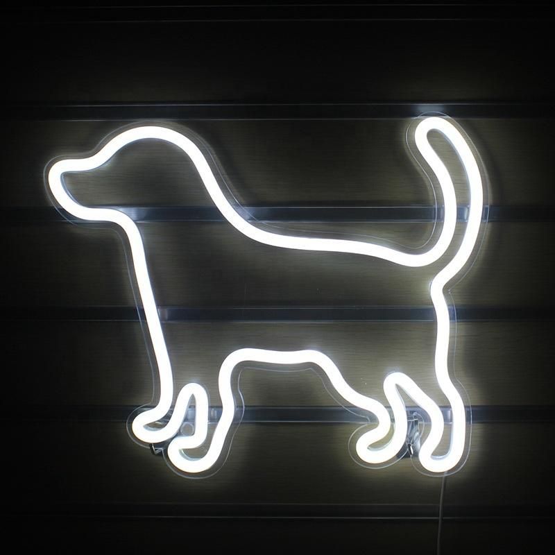 New Style Small Dog Shaped Neon Sign Acrylic Wall Hanging USB Power for Kawaii Room Decor Custom Neon Sign