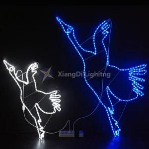 Flying Birds 2D Motif Light with Rope Light and Iron Frame