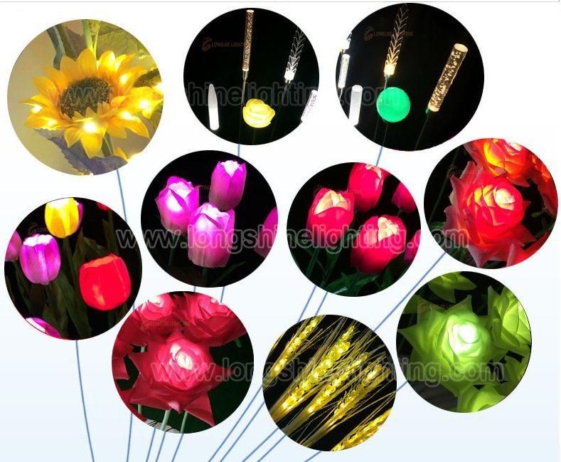 Multi-Color LED Flower Landscape Lights for Solar Garden Park Lamp IP65