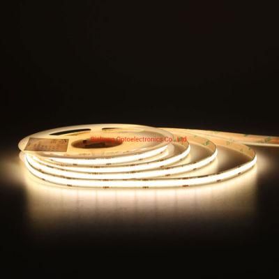 IP65 Waterproof Homogeneous Light UL CE DC24V 2700K CRI&gt;90 3step 10W COB LED Strip