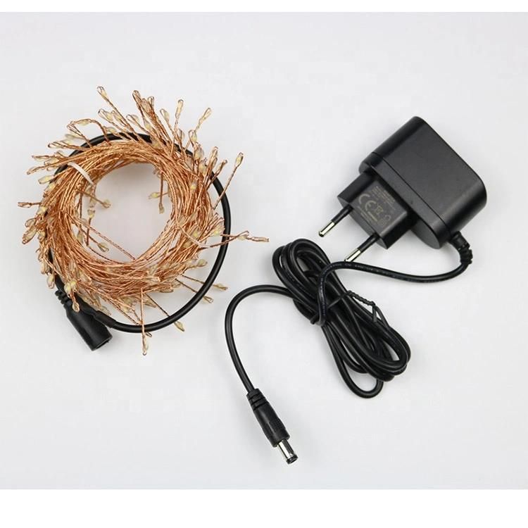 3m 100 Plug Adapter Firefly Cluster Lights Copper Wire Fairy Lights for Wedding Christmas Tree Room Decoration