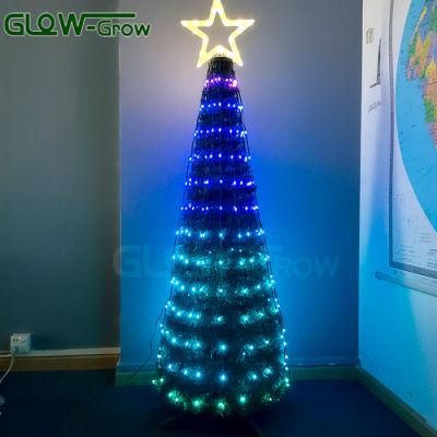 5V 1.5m RGB LED Pixel Christmas Lighted Tree with Remote Controller for Home Event Festval Decoration