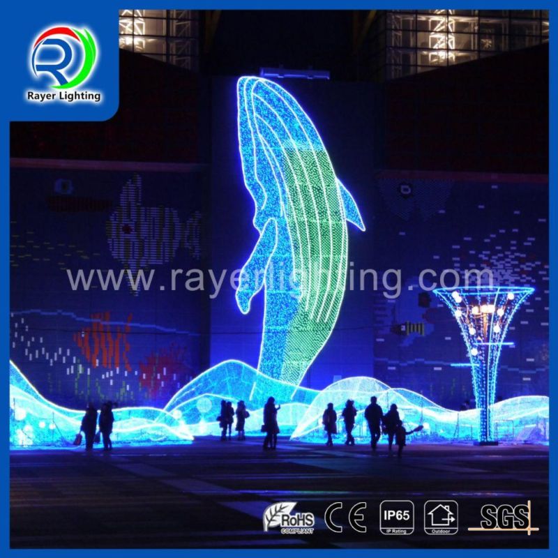 Shopping Mall Decoration Huge 2D Christmas Figure Lighting LED Animal Motif Light