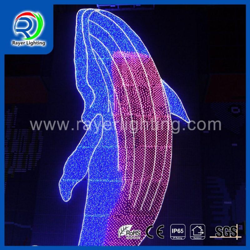 Shopping Mall Decoration Huge 2D Christmas Figure Lighting LED Animal Motif Light