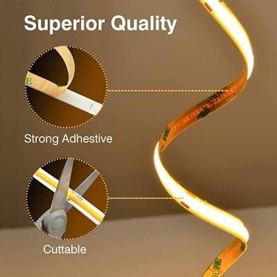 High Lumen COB LED Strip Light, DOT Free 16 FT Flexible 2700K LED Rope Light, Suitable for Bedroom, Stage, Home, Cabinet, Kitchen, DIY Lighting