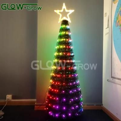 Santa&prime;s Best 360 Degree RGB LED Light Show Pixel Tree with Remote &amp; Timer for Home Party Holiday Festival Decoration
