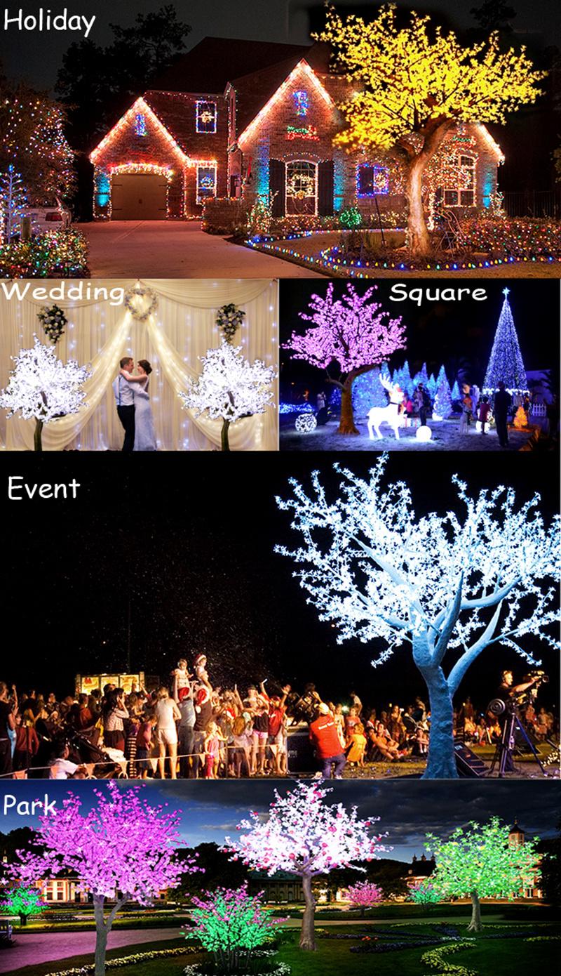 Garden Ornaments Valentine Day Decoration Glitter Artificial Oriental Cherry LED Tree