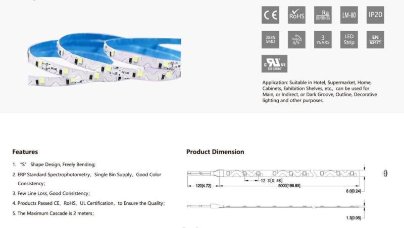 12V 78LEDs LED Strip S Shape LED Strip Lights