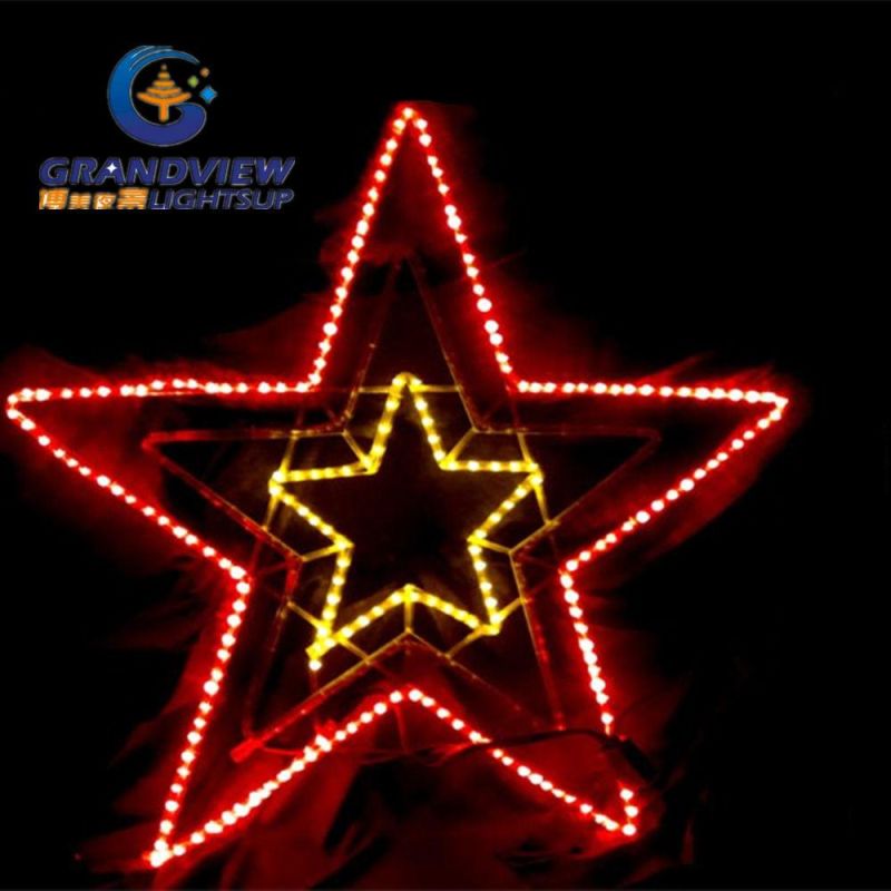 X-Large 123cm Width LED Red Green Yellow Flashing Star Lights