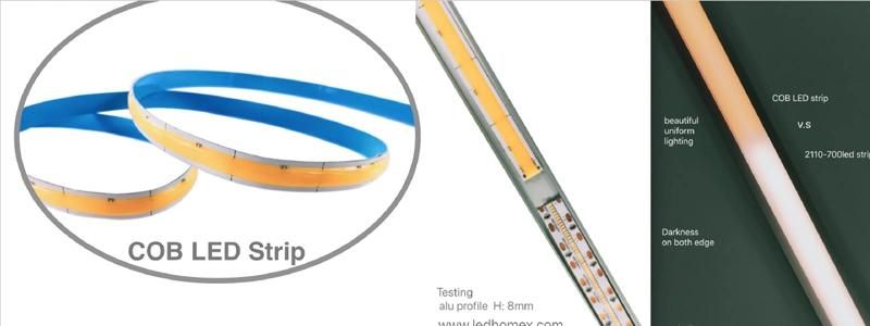 New Technology High Density Warm White IP65 Silicone Waterproof DC24 Flexible COB LED Strip