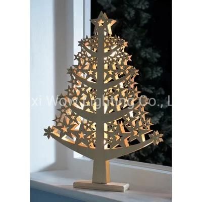 Star Christmas Tree Table Decoration Wood 50 Cm