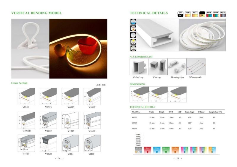 Neon Strip 120LED 10W Ra80 LED Light DC24 LED Light Neon