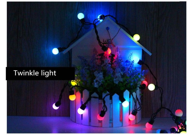 IP44 Outdoor LED Pink Globe Ball String Light