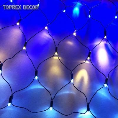 Quality Wholesale Connectable Christmas Props Carnival IP46 High Brightness RGB Colorful Net Curtain Lights with CE&RoHS