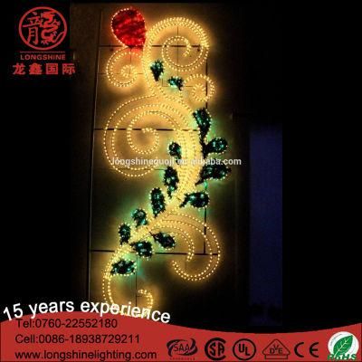 Middle East LED Pole Mounted Flower 2D Rope Motif Street Light for Events