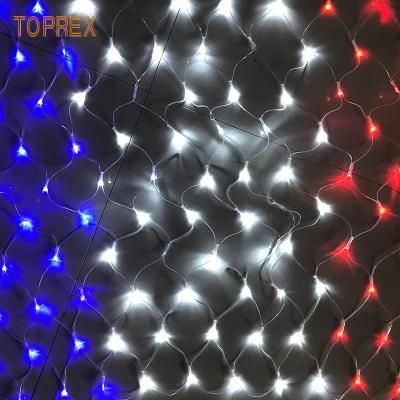 2022 Newest Mesh Style IP46 Indoor and Outdoor White Flash LED Net Tree Lights with Transparent Cable