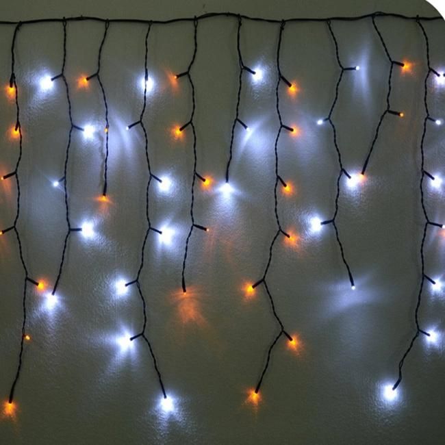 Outdoor Waterproof IP65 Rubber Wire Curtain Lcicle Fairy Lights for Christmas Patio Decoration