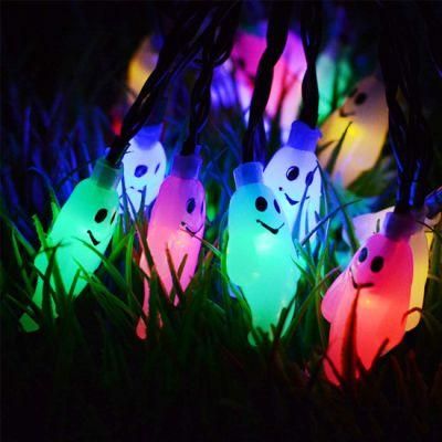 Halloween Purple Ghost String Lights Outdoor Decoration Lights for Patio, Garden, Yard, Halloween Christmas Decoration