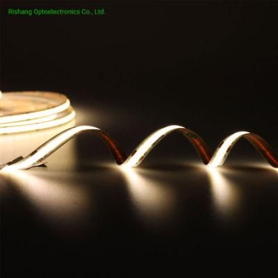 DC24V Linear Lighting 8mm Width 2700K-6500K CRI90 Flexible Waterproof COB Strip