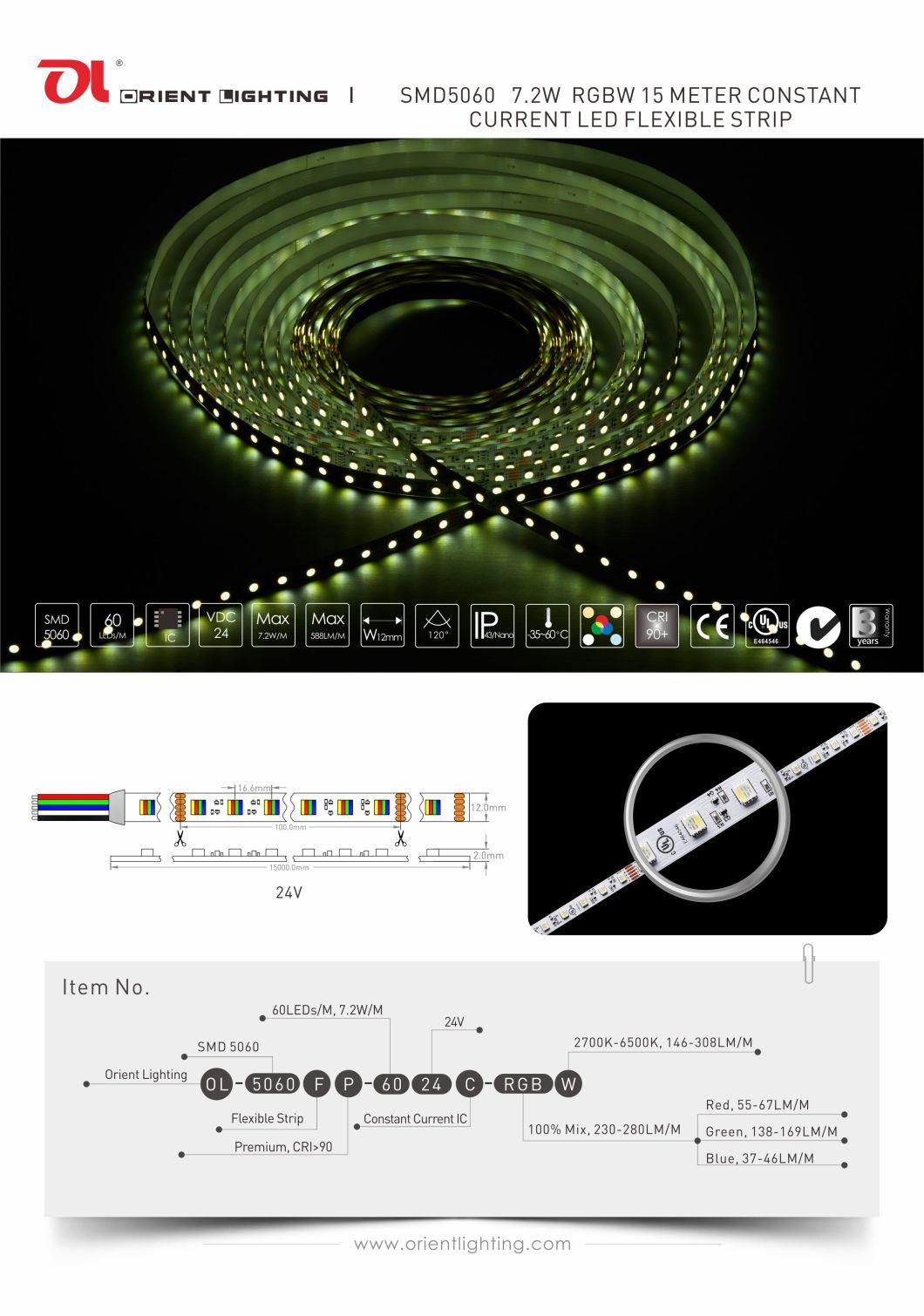 Constant Current 4 In1 RGBW LED Strip Light with UL Ce