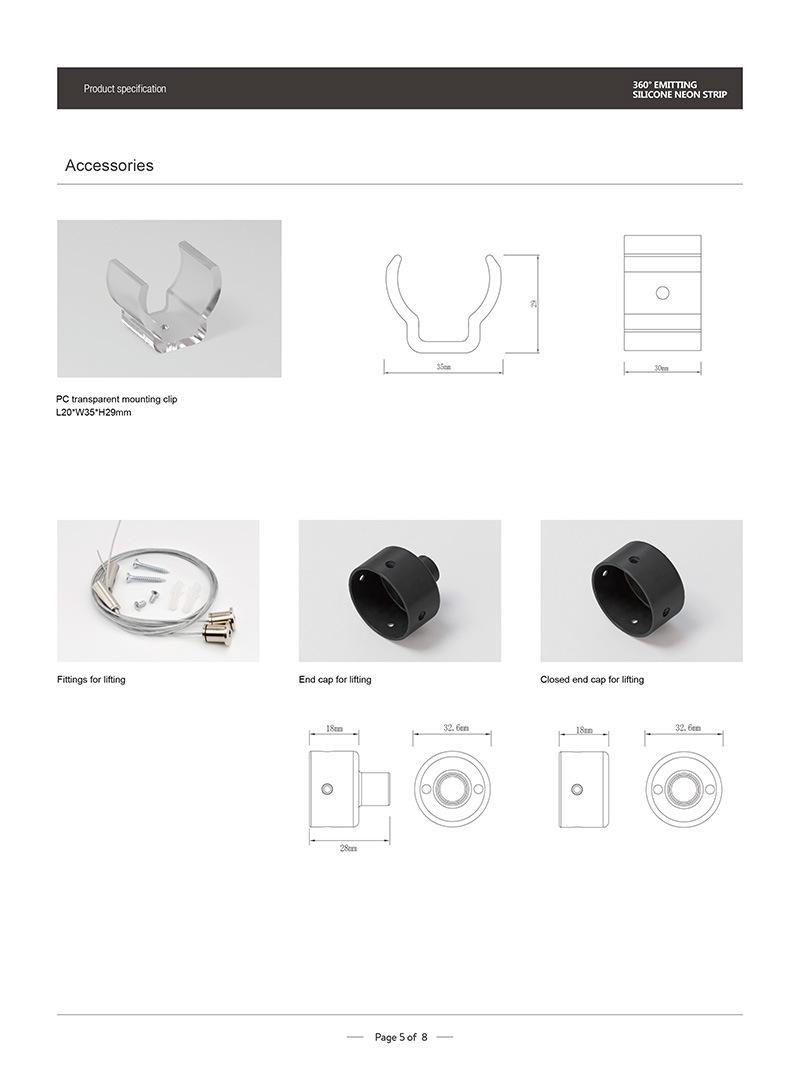 CE / RoHS / UL Listed 22mm / 25mm / 30mm / 40mm 24V DC 360 Degree Emitting Silicone Round LED Neon Lamp