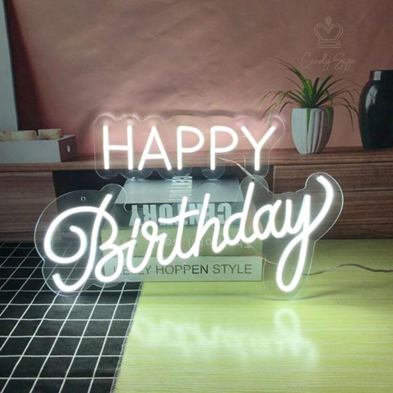 Popular Fashion Waterproof Birthday Decoration Romance Flex Neon LED Signs